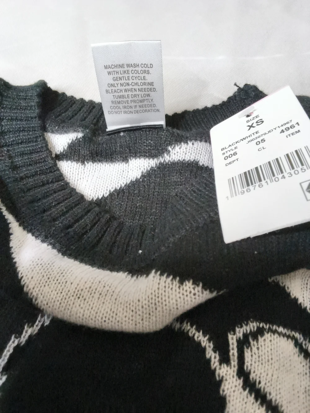 Disney Black & White Mickey Mouse Graphic Crewneck with Red and Yellow Accents